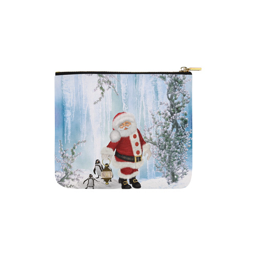 Santa Claus with penguin Carry-All Pouch 6''x5''