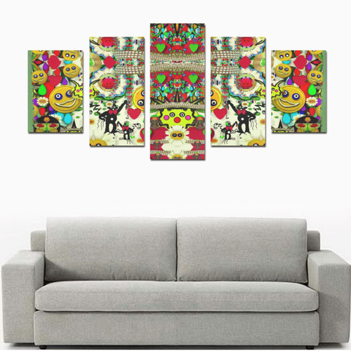 Chicken monkeys smile in the hot floral nature Canvas Print Sets D (No Frame)