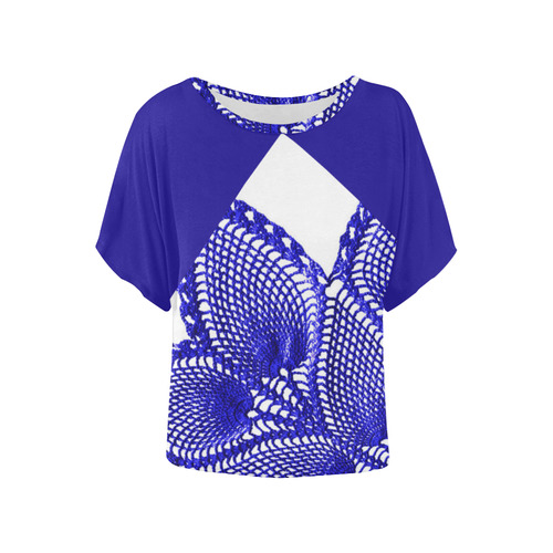 printed  women fashion top Women's Batwing-Sleeved Blouse T shirt (Model T44)