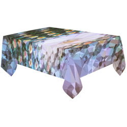 Succulent Geometric Low Poly Triangles Cotton Linen Tablecloth 60"x120"