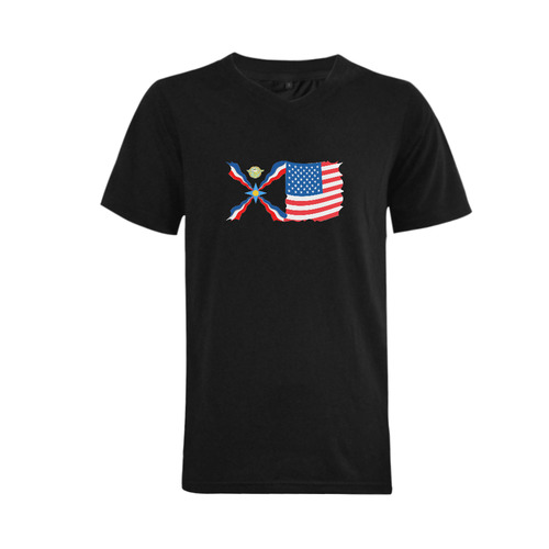 Assyrian American Shirt Men's V-Neck T-shirt  Big Size(USA Size) (Model T10)