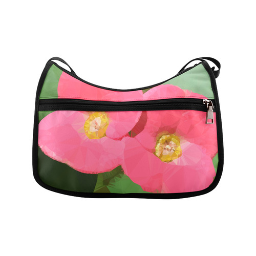 Tiny Pink Floral Low Poly Succulent Crossbody Bags (Model 1616)