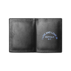 I LIVE AND LOVE  IN BUFFALO NY Men's Leather Wallet (Model 1612)