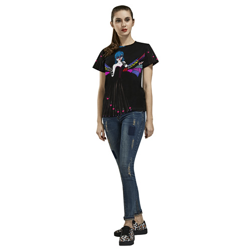 Day of the dead Angel 4 All Over Print T-Shirt for Women (USA Size) (Model T40)