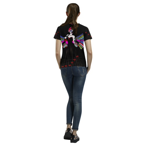 Day of the dead Angel 5 All Over Print T-Shirt for Women (USA Size) (Model T40)