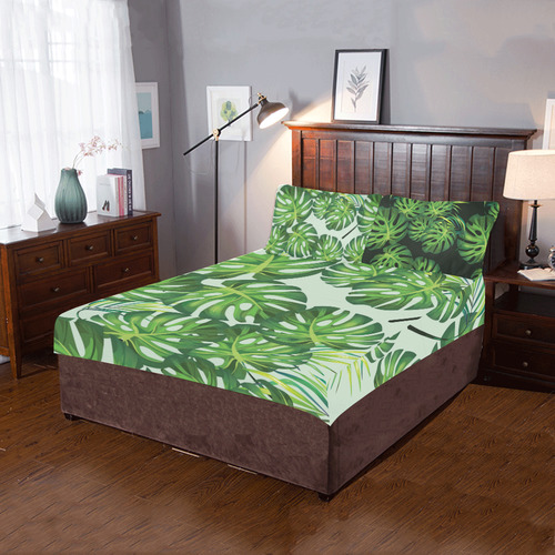 Tropical white 3-Piece Bedding Set