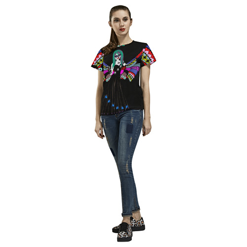 Day of the dead Angel 2 All Over Print T-Shirt for Women (USA Size) (Model T40)