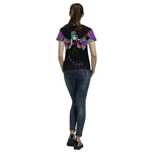 Day of the dead Angel 2 All Over Print T-Shirt for Women (USA Size) (Model T40)