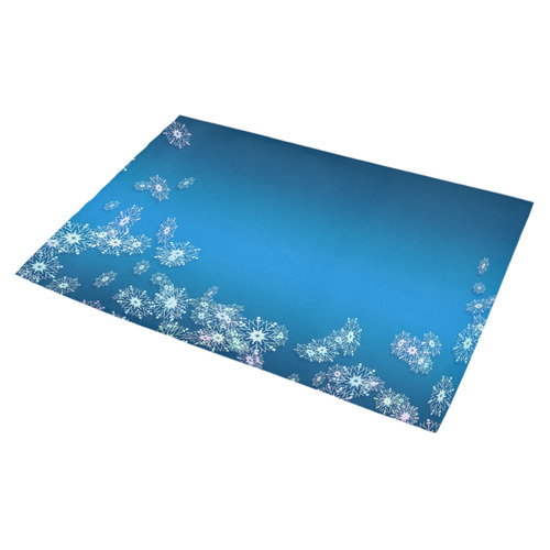 Christmas gradient blue texture. Snowflakes. Azalea Doormat 30" x 18" (Sponge Material)