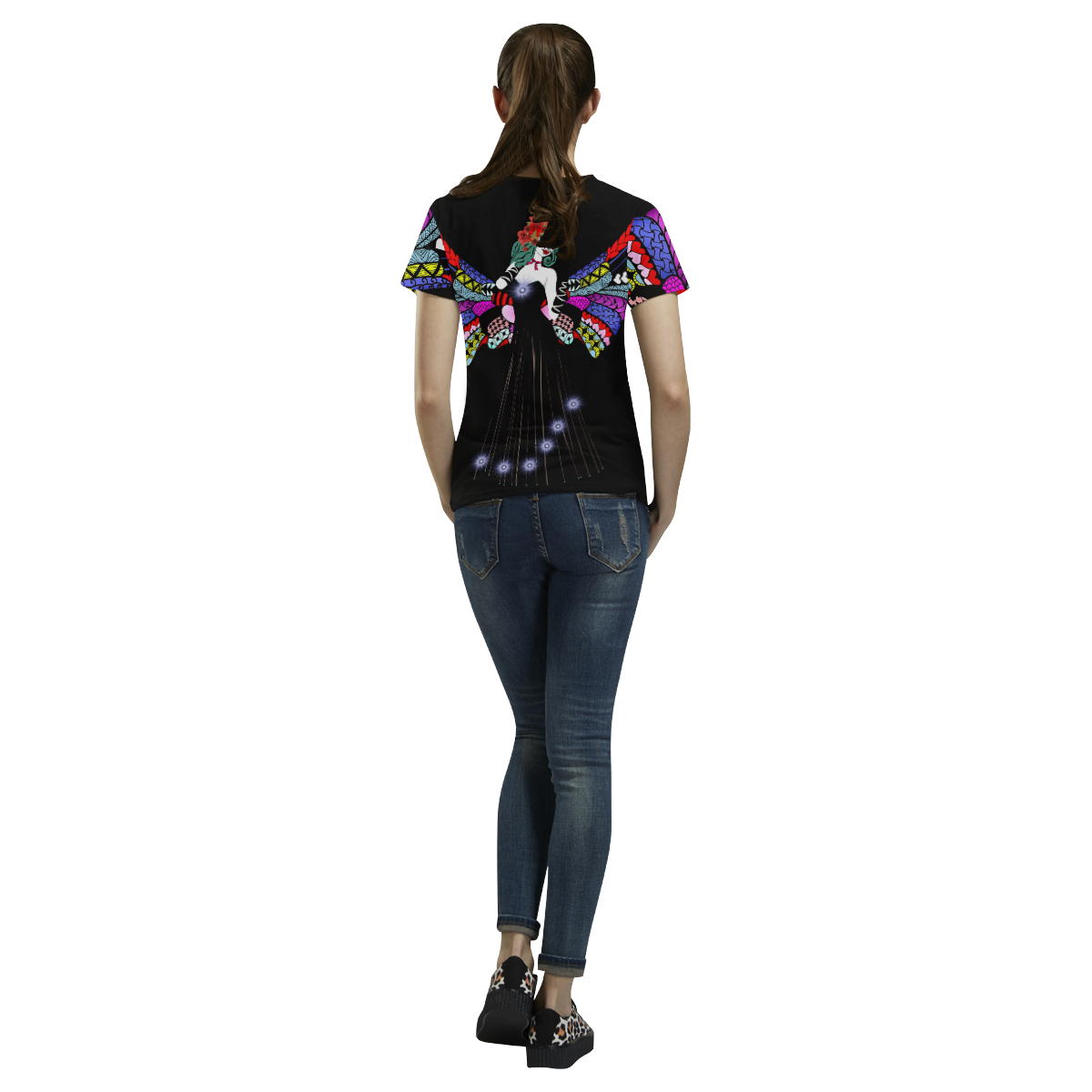 Day of the dead Angel 1. All Over Print T-Shirt for Women (USA Size) (Model T40)