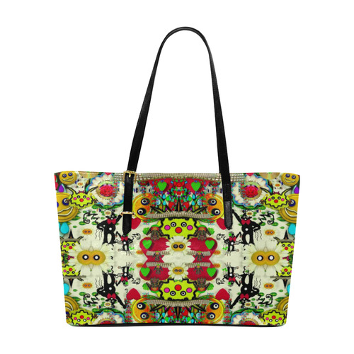 Chicken monkeys smile in the hot floral nature Euramerican Tote Bag/Large (Model 1656)