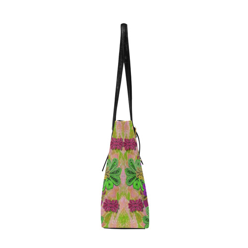 Rainbow and peacock mandala in heavy metal style Euramerican Tote Bag/Large (Model 1656)