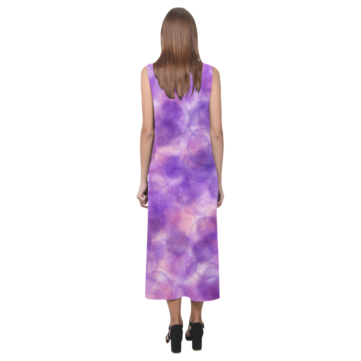 Purple Phaedra Sleeveless Open Fork Long Dress (Model D08)