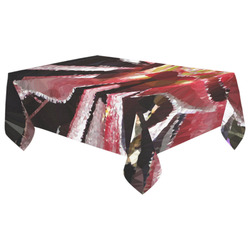 Red Succulent Geometric Low Poly Triangles Cotton Linen Tablecloth 60"x 104"