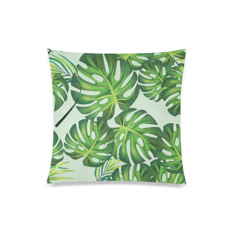 Tropical White Custom Zippered Pillow Case 20"x20"(Twin Sides)