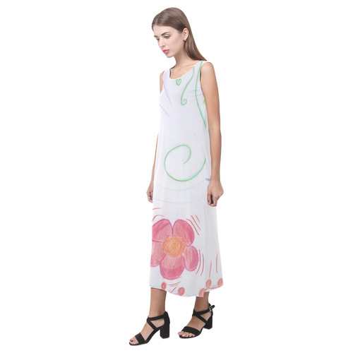 Beautiful Phaedra Sleeveless Open Fork Long Dress (Model D08)