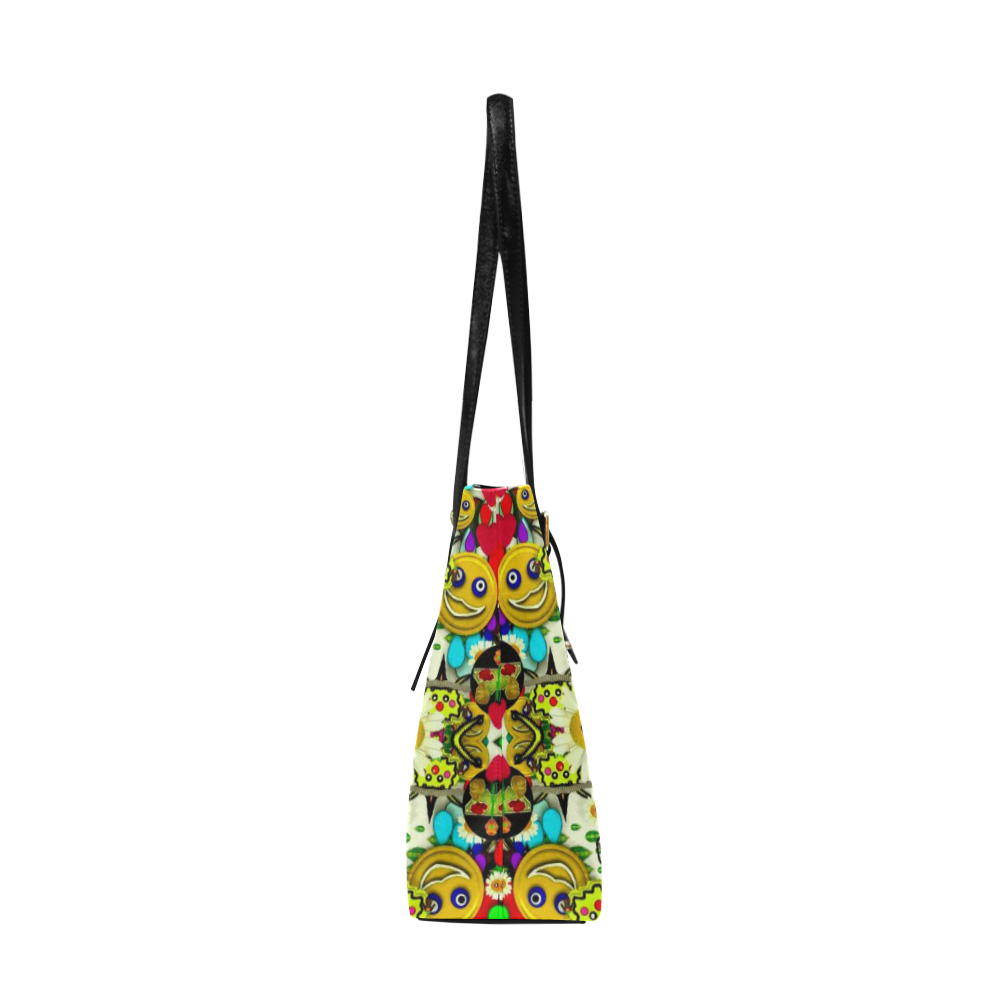 Chicken monkeys smile in the hot floral nature Euramerican Tote Bag/Large (Model 1656)