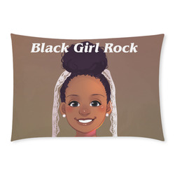 Black Girl Rock Pillow case Custom Rectangle Pillow Case 20x30 (One Side)