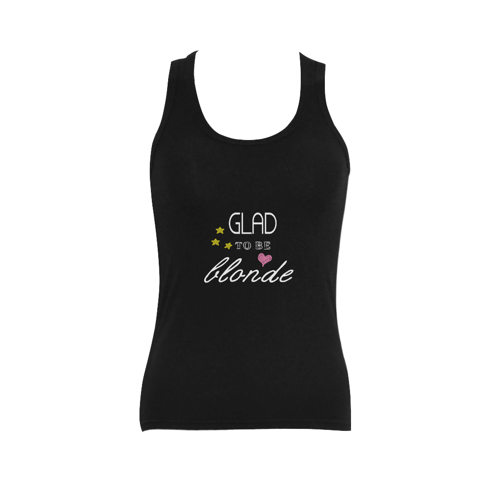 Glad To Be Blonde Women's Shoulder-Free Tank Top (Model T35)