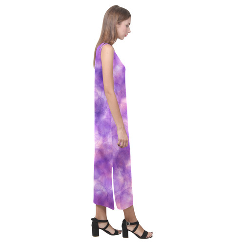 Purple Phaedra Sleeveless Open Fork Long Dress (Model D08)