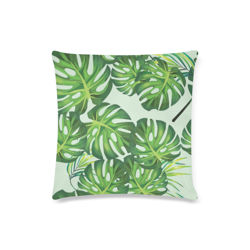 Tropical White Custom Zippered Pillow Case 16"x16"(Twin Sides)