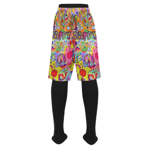 Happy Popart by Nico Bielow Men's Swim Trunk (Model L21)