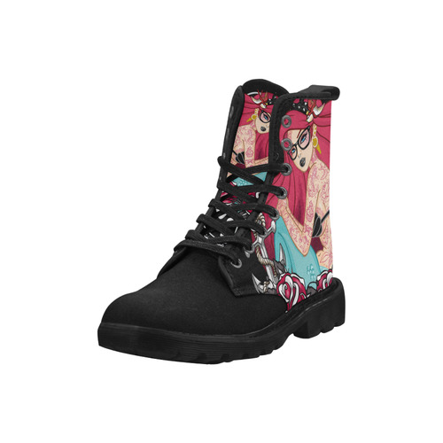 Hipster Mermaid WOMANS BOOTS Martin Boots for Women (Black) (Model 1203H)