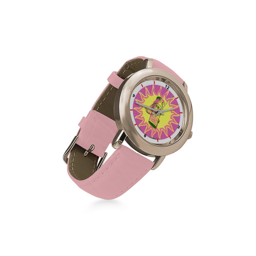 Assyrian Lamassu Women's Watch Women's Rose Gold Leather Strap Watch(Model 201)