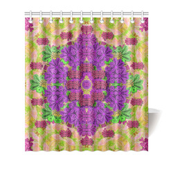 Rainbow and peacock mandala in heavy metal style Shower Curtain 66"x72"