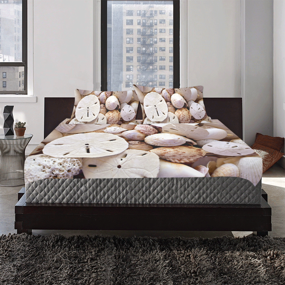 Seashells And Sand Dollars 3-Piece Bedding Set