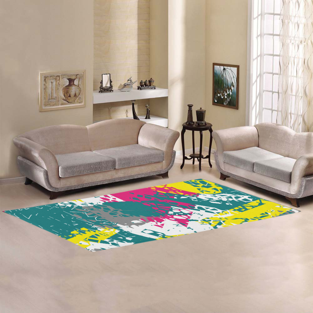 Cracked shapes Area Rug 9'6''x3'3''