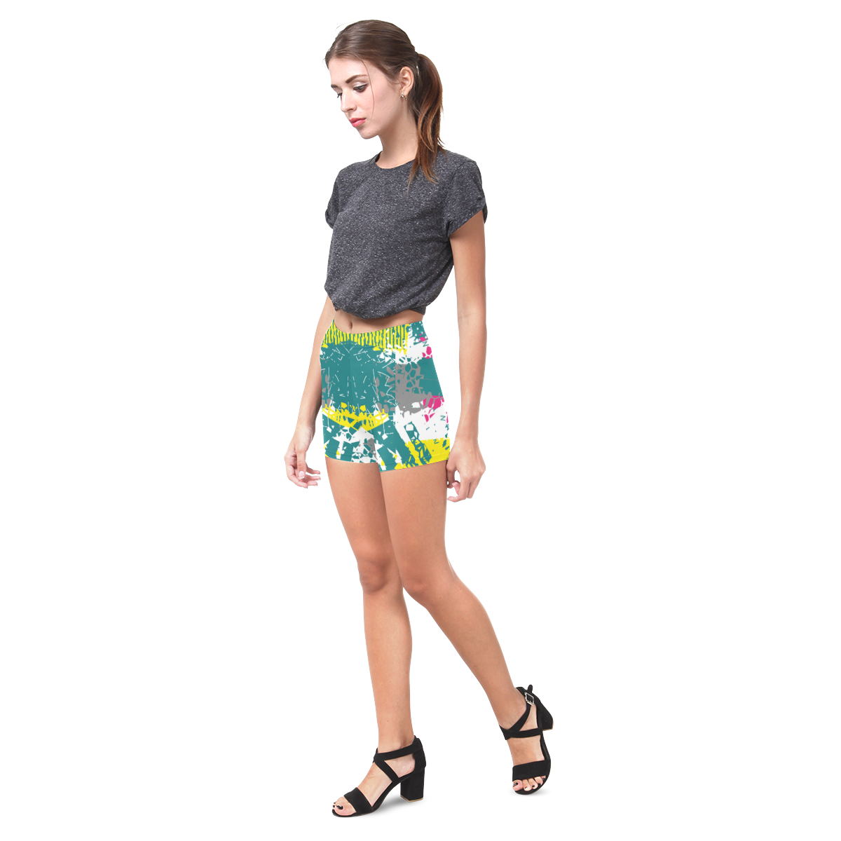 Cracked shapes Briseis Skinny Shorts (Model L04)