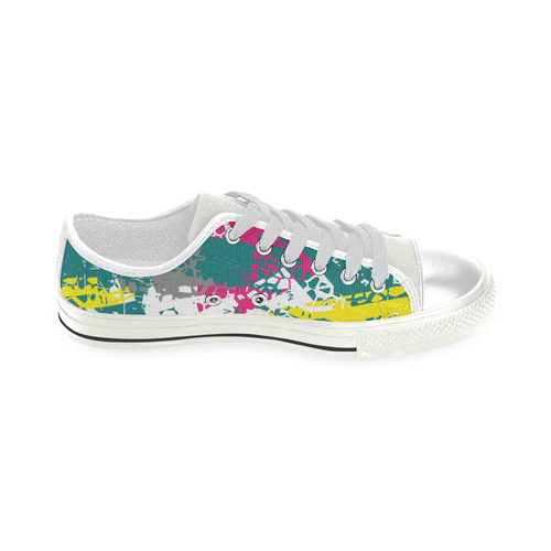 Cracked shapes Low Top Canvas Shoes for Kid (Model 018)