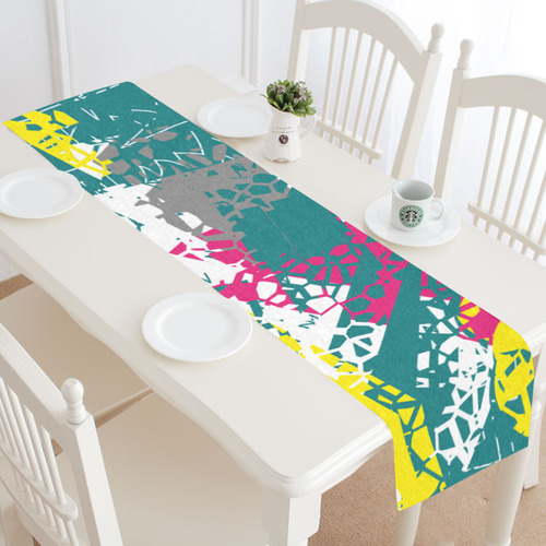 Cracked shapes Table Runner 16x72 inch