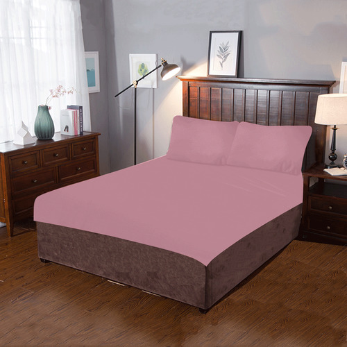Designer Color Solid Old Rose 3-Piece Bedding Set