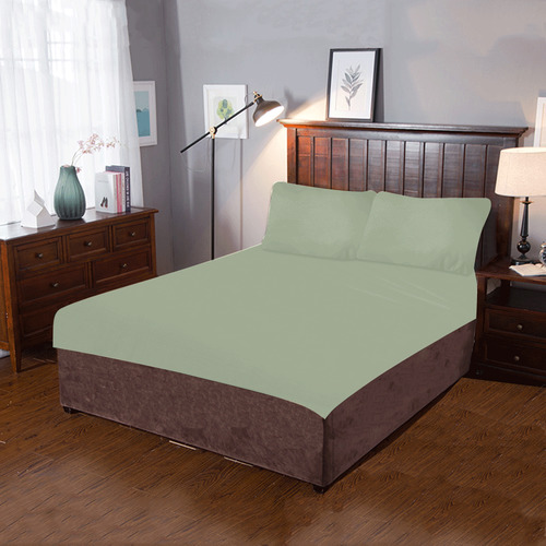 Designer Color Solid Sage 3-Piece Bedding Set