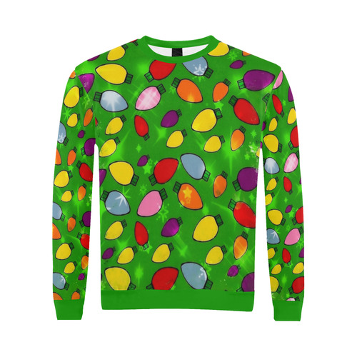 Christmas Bulb Popart by Nico Bielow All Over Print Crewneck Sweatshirt for Men/Large (Model H18)