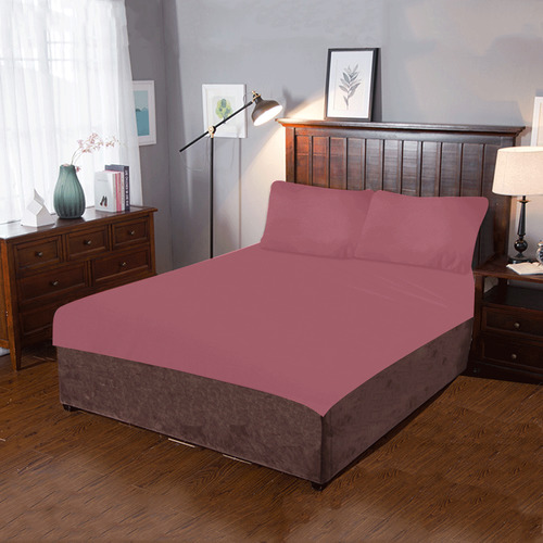 Designer Color Solid Copper Rust 3-Piece Bedding Set