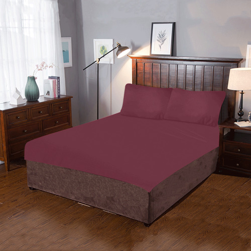 Designer Color Solid Cherrywood 3-Piece Bedding Set
