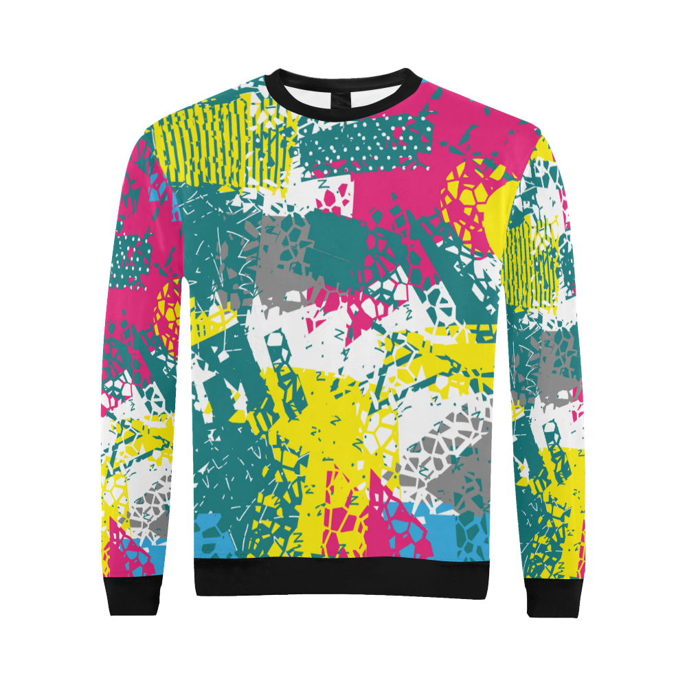 Cracked shapes All Over Print Crewneck Sweatshirt for Men (Model H18)