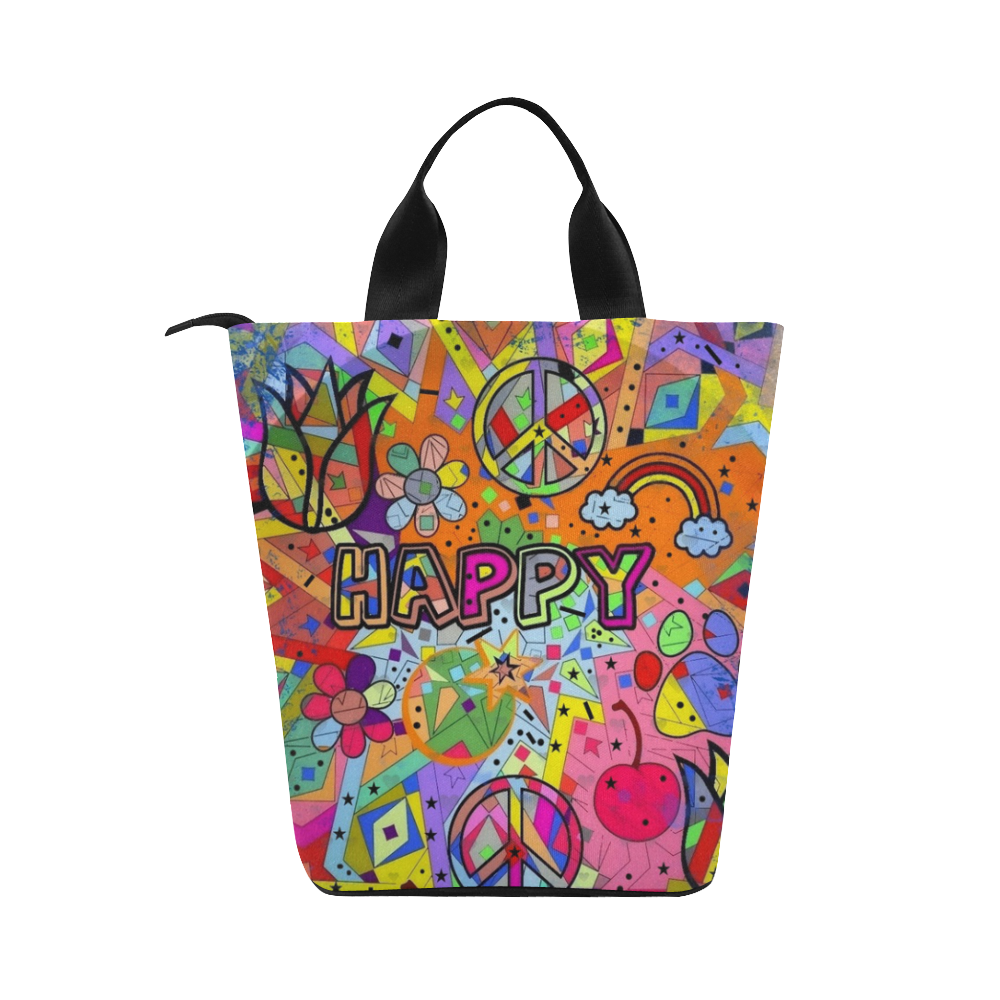 Happy Popart by Nico Bielow Nylon Lunch Tote Bag (Model 1670)