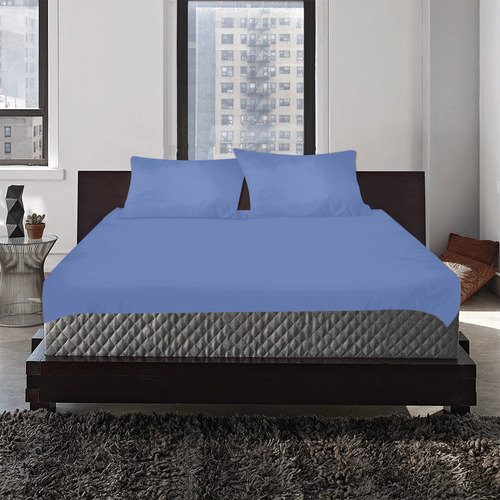 Designer Color Solid Wedgewood Blue 3-Piece Bedding Set