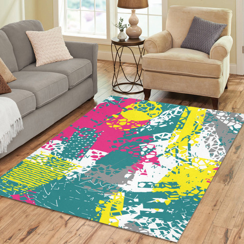Cracked shapes Area Rug7'x5'