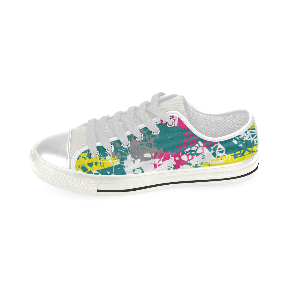 Cracked shapes Low Top Canvas Shoes for Kid (Model 018)