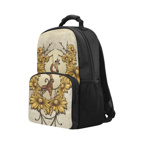 Sweet, cute giraffe with flowers Unisex Laptop Backpack (Model 1663)