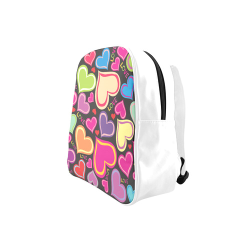 Cute heart Book Bag School Backpack (Model 1601)(Small)
