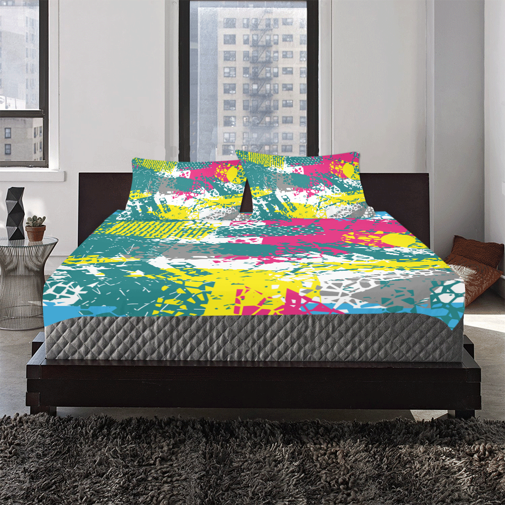 Cracked shapes 3-Piece Bedding Set