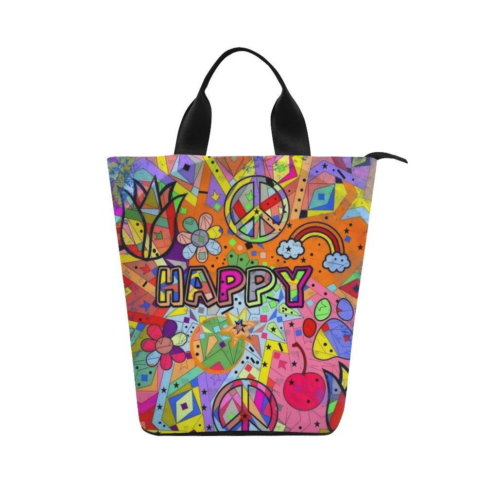 Happy Popart by Nico Bielow Nylon Lunch Tote Bag (Model 1670)