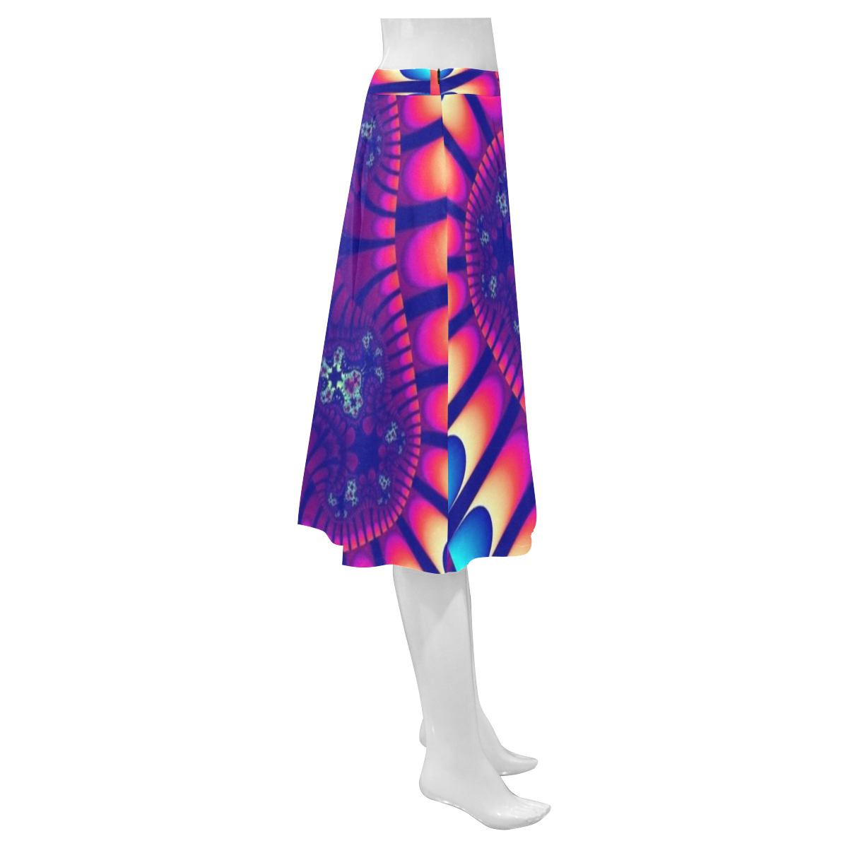 Coral Sea Flower Mnemosyne Women's Crepe Skirt (Model D16)