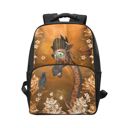 Funny giraffe with feathers Unisex Laptop Backpack (Model 1663)
